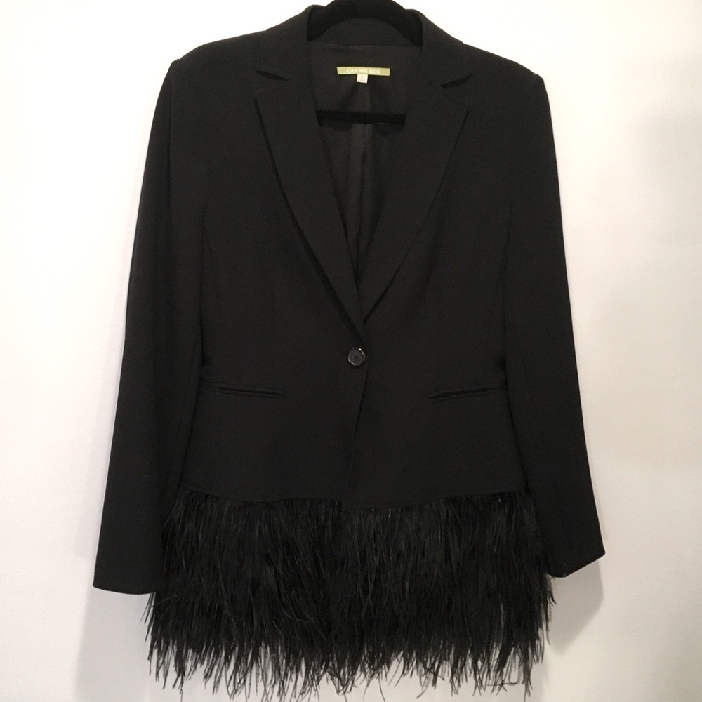 Black Ostrich feather jacket